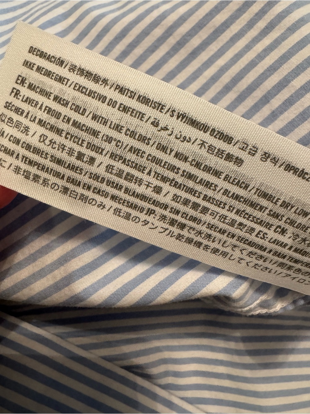 Abercrombie & Fitch Light Blue and White Striped graphic workwear cropped shirt - Picture 10 of 11